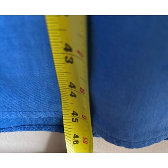 Terzo Millennio Womens Crewneck 100% Linens Sleeveless Dress Blue Size M - Picture 6 of 8